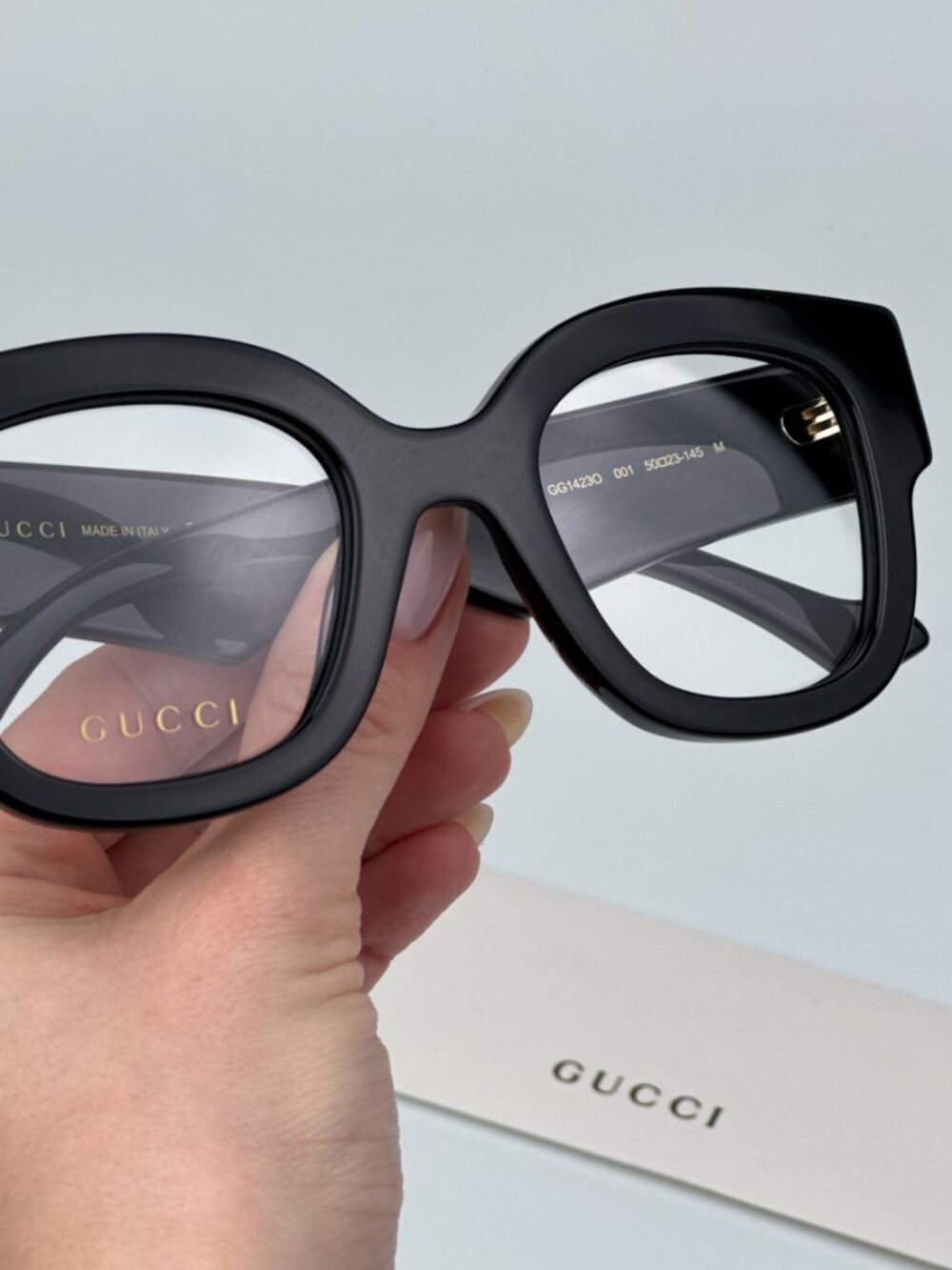 GUCCI GG1423O 001 BLACK SQUARE EYEGLASSES